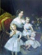 unknow artist Louise Marie Therese d'Artois, Duchess of Parma with her three children china oil painting artist